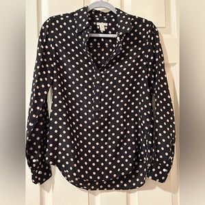 Banana Republic silk polka dot button down